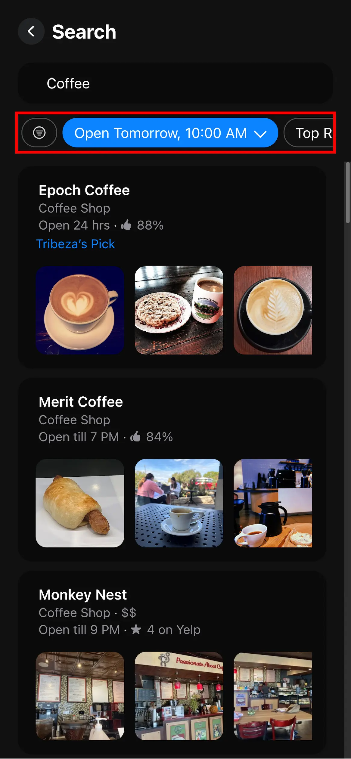 Results with  open_at  refinement
