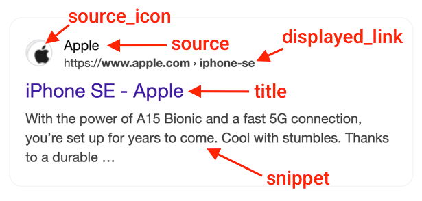 Copilot answer organic_result for: iphone se