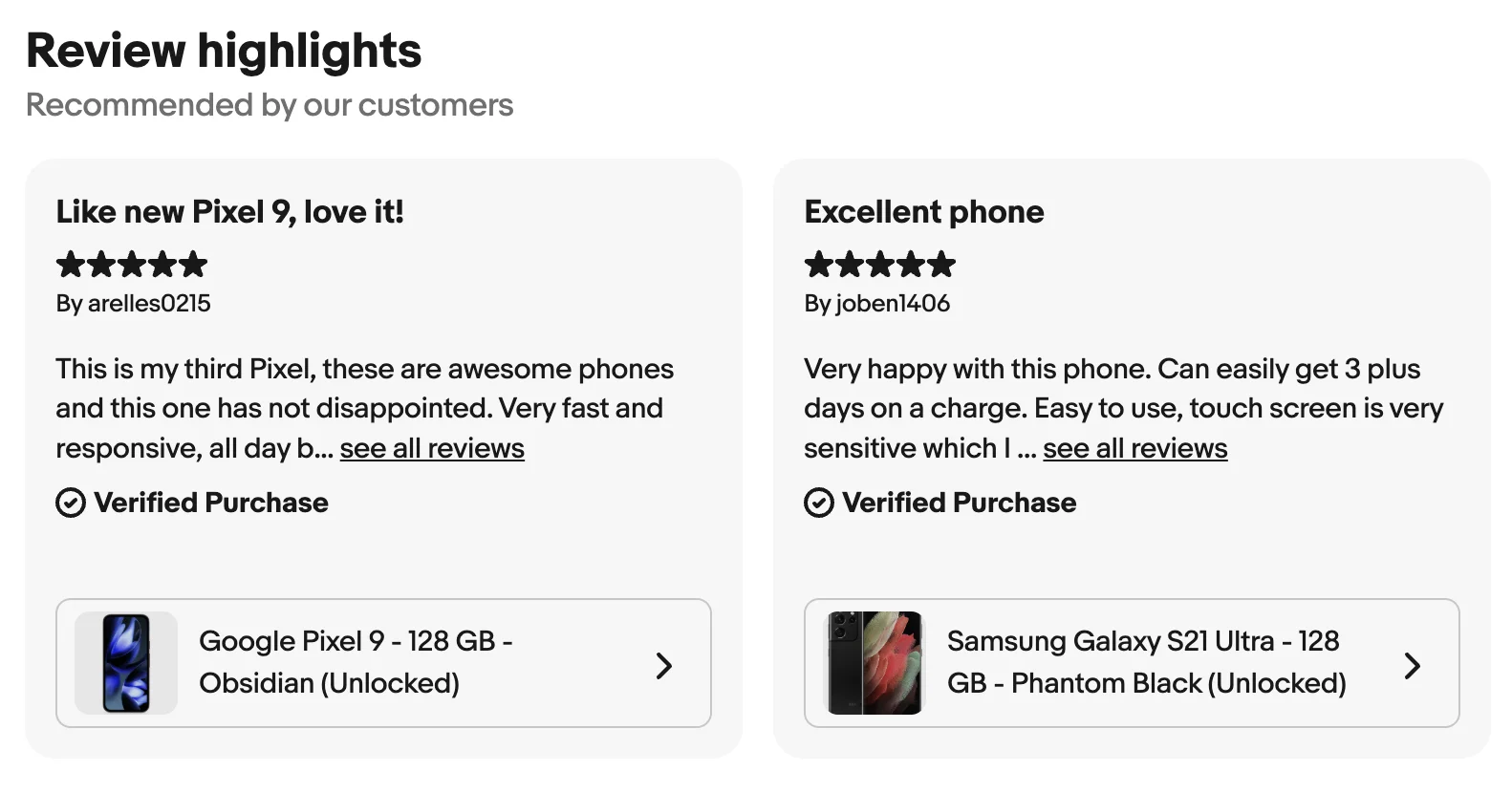 Review Highlights results for category_id 9355