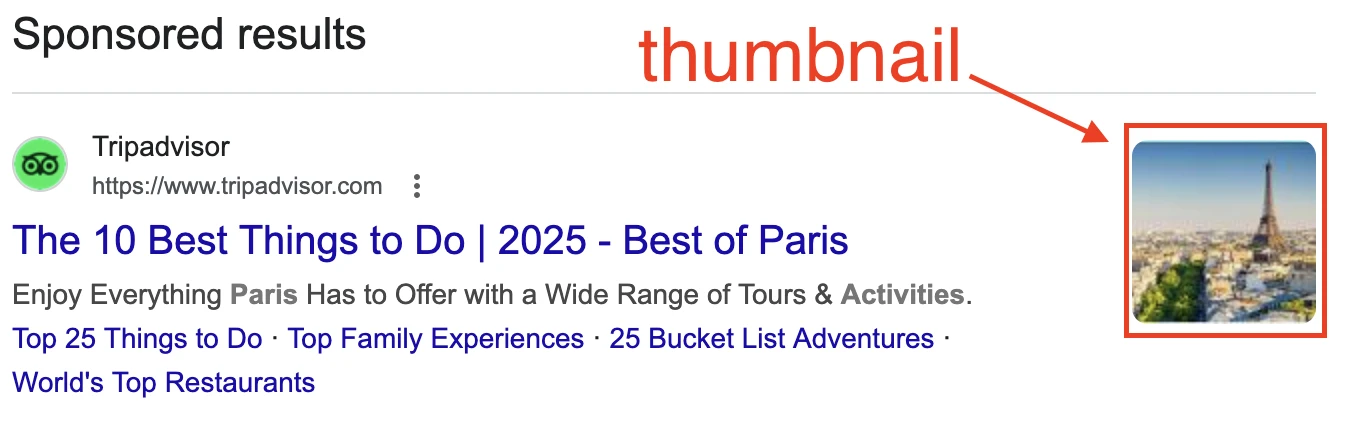 Results for: top sights paris with thumbnail