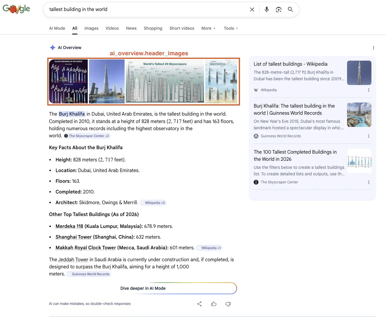 Example of header_images in AI Overview