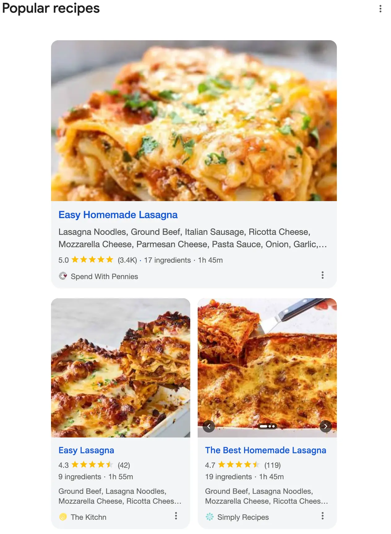 Results for: recipe of lasagna