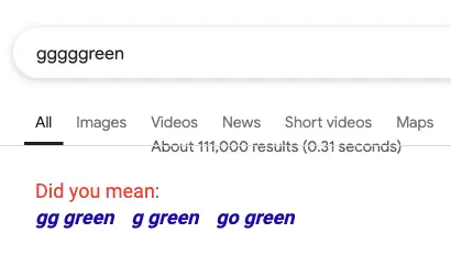 Results for multiple spelling suggestions