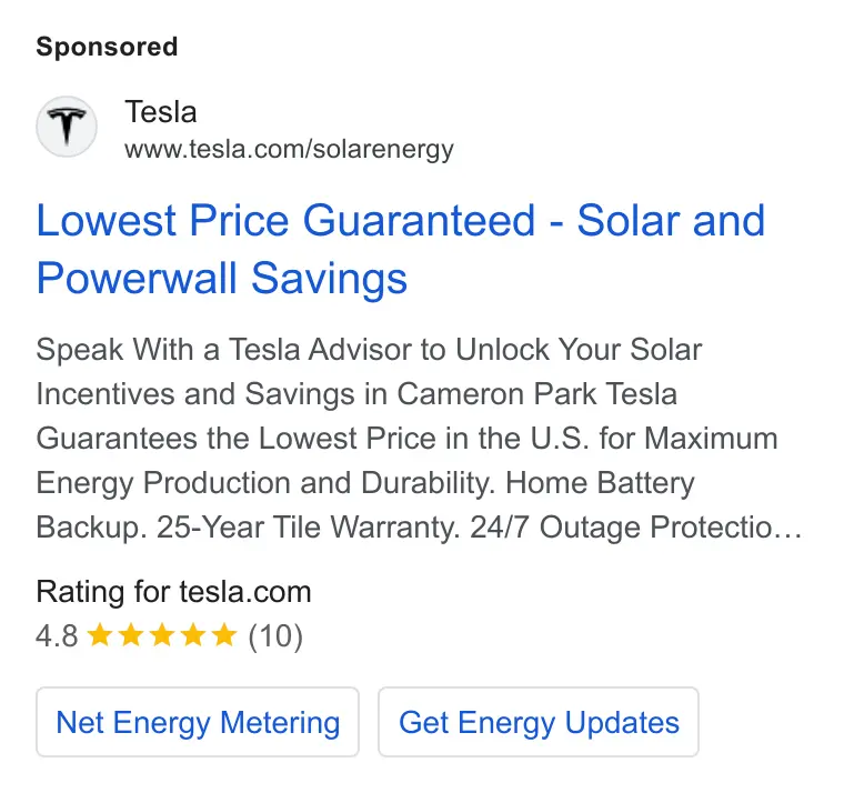 Example with imaged ad