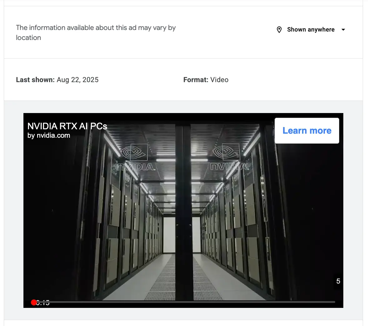 Example with video format ad