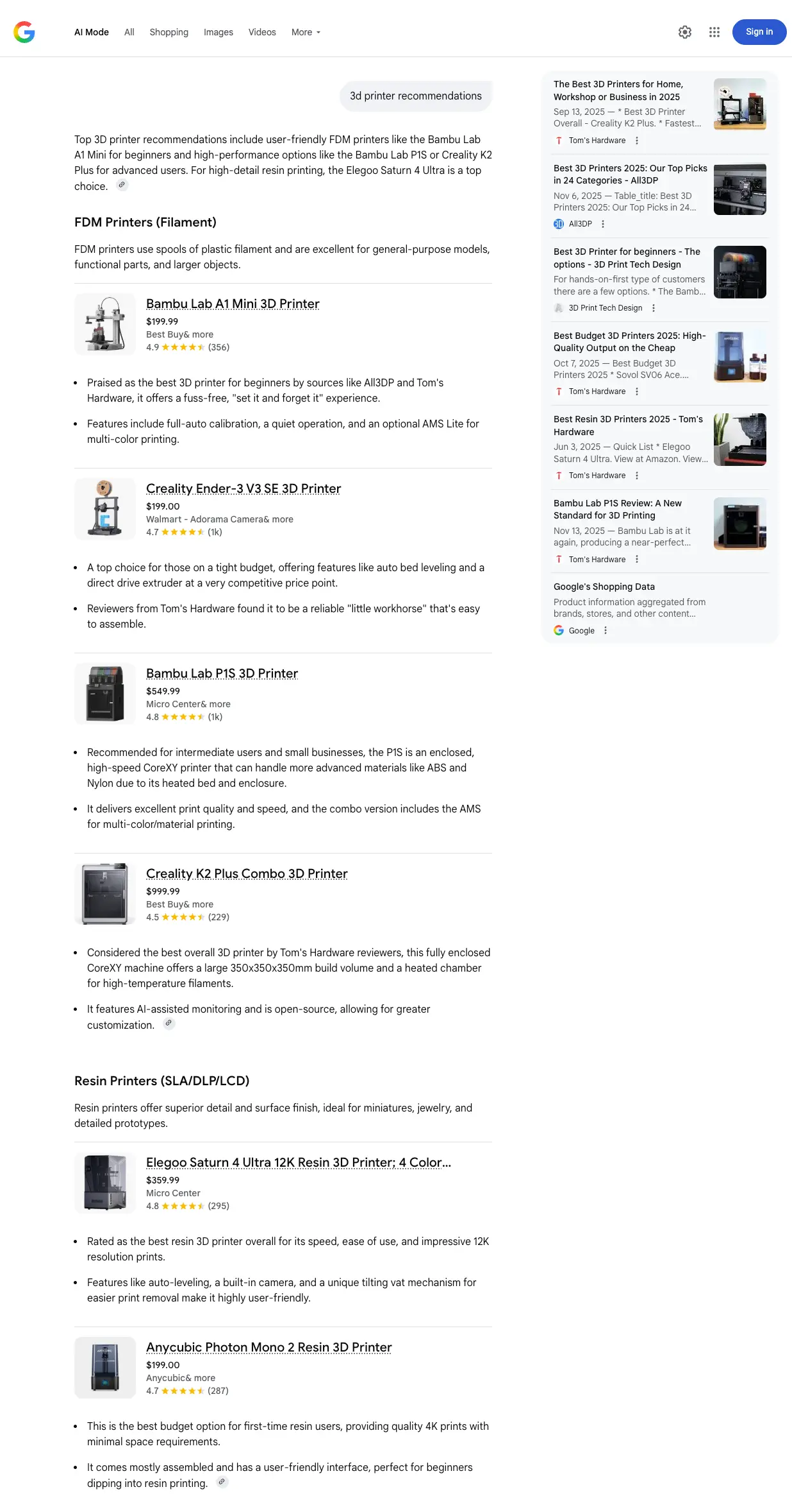 Example with inline shopping_result