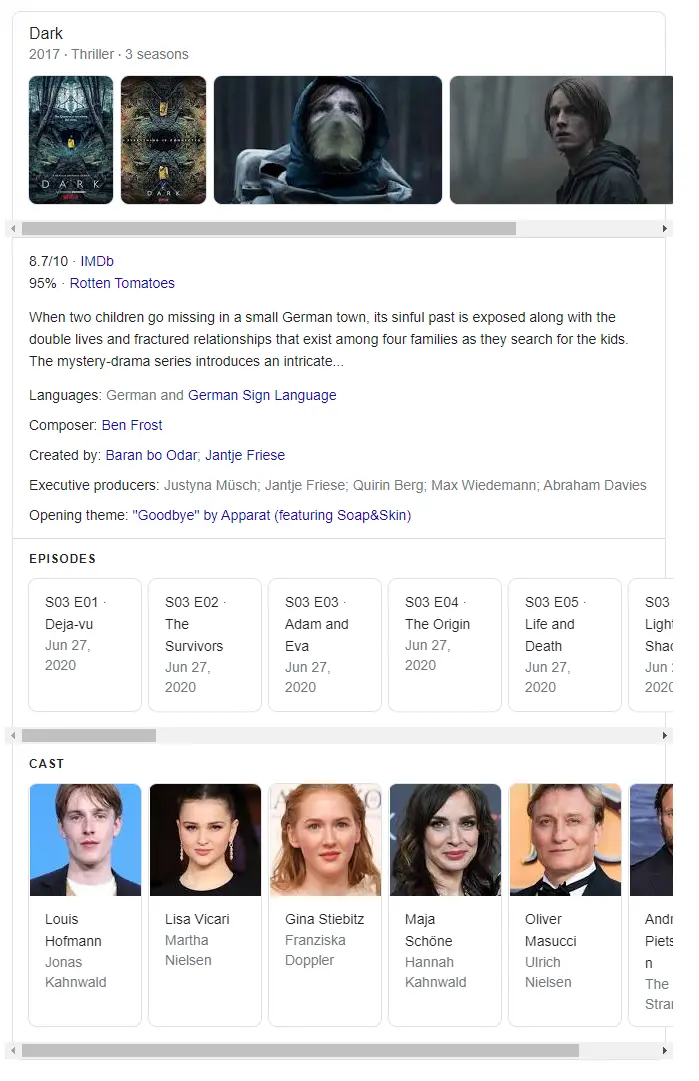 Results for: Dark Tv Series
