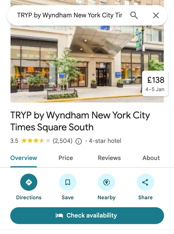 Results for: Tryp by Wyndham New York City Times Square
