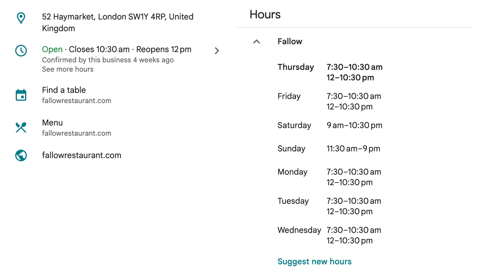 Example of hours and hours_last_updated