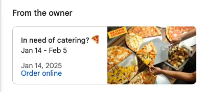 Example of posts ("From the owner")