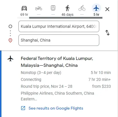 Example with flight
