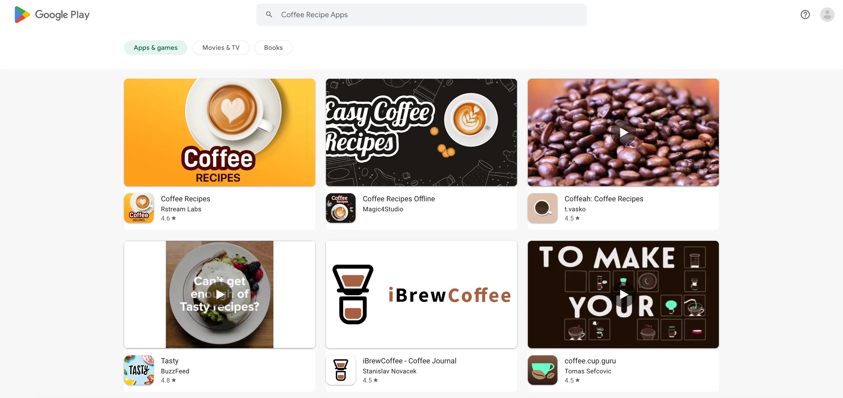 List Type Organic results overview for Google Play with q(Query Search)