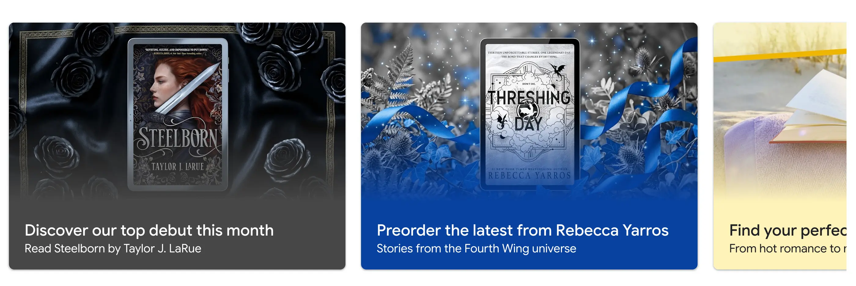 Items highlight for Google Play Books