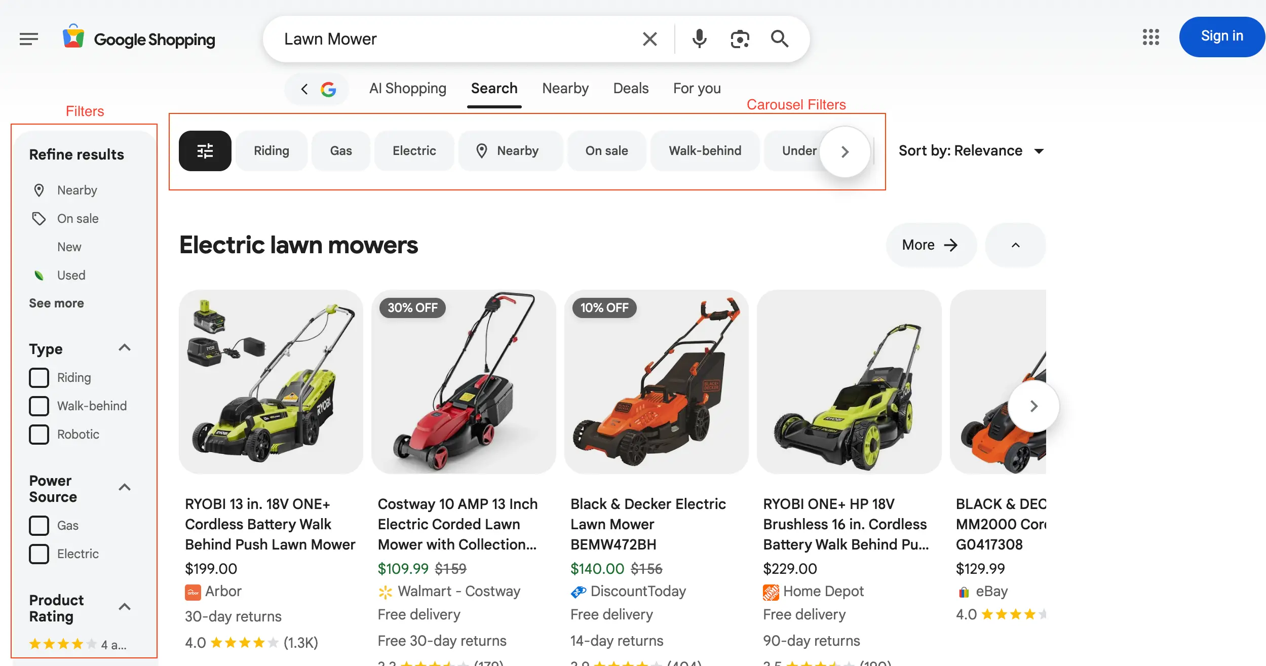 Results for: q: Lawn Mower