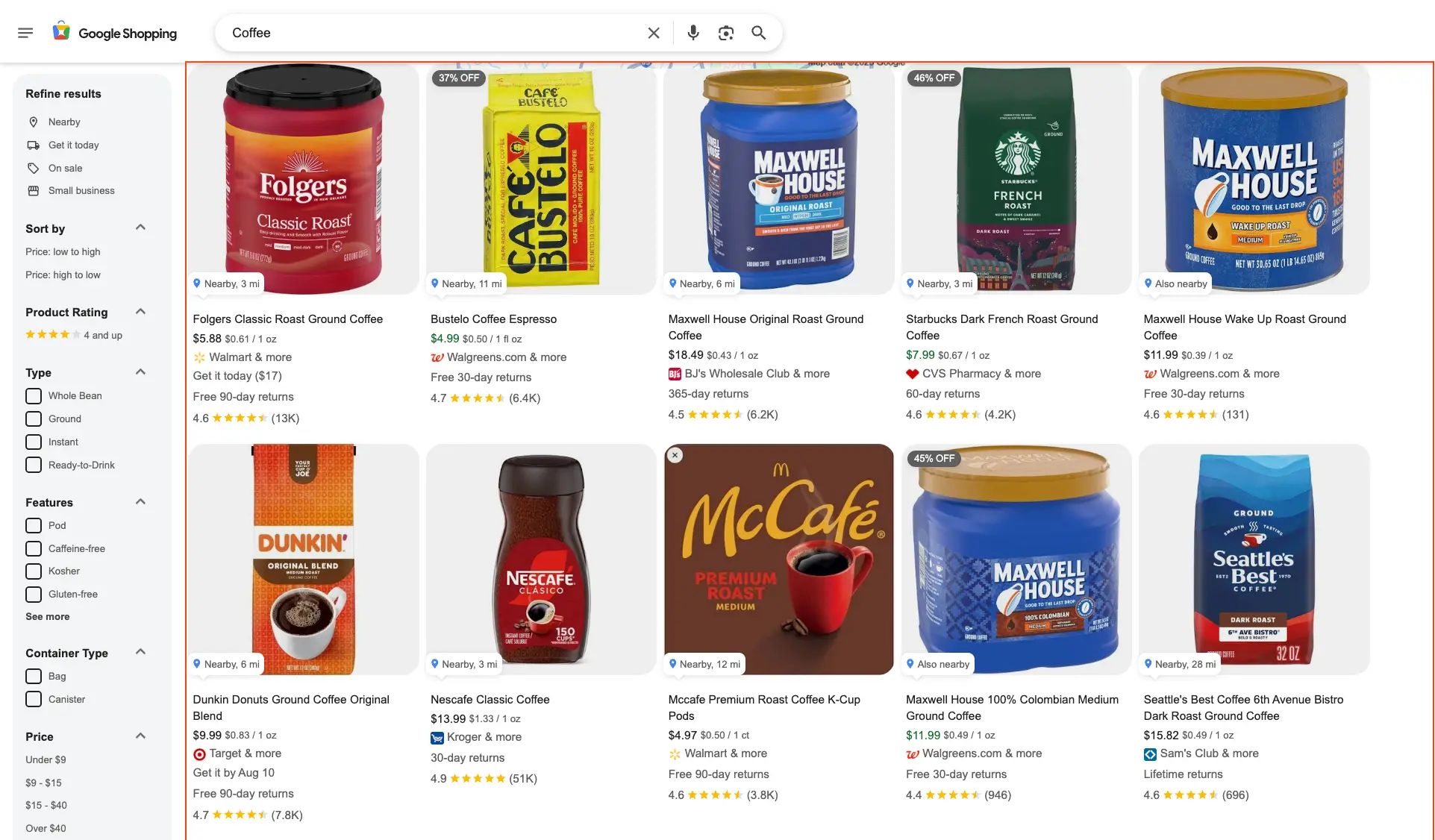 Results for: q: Coffee