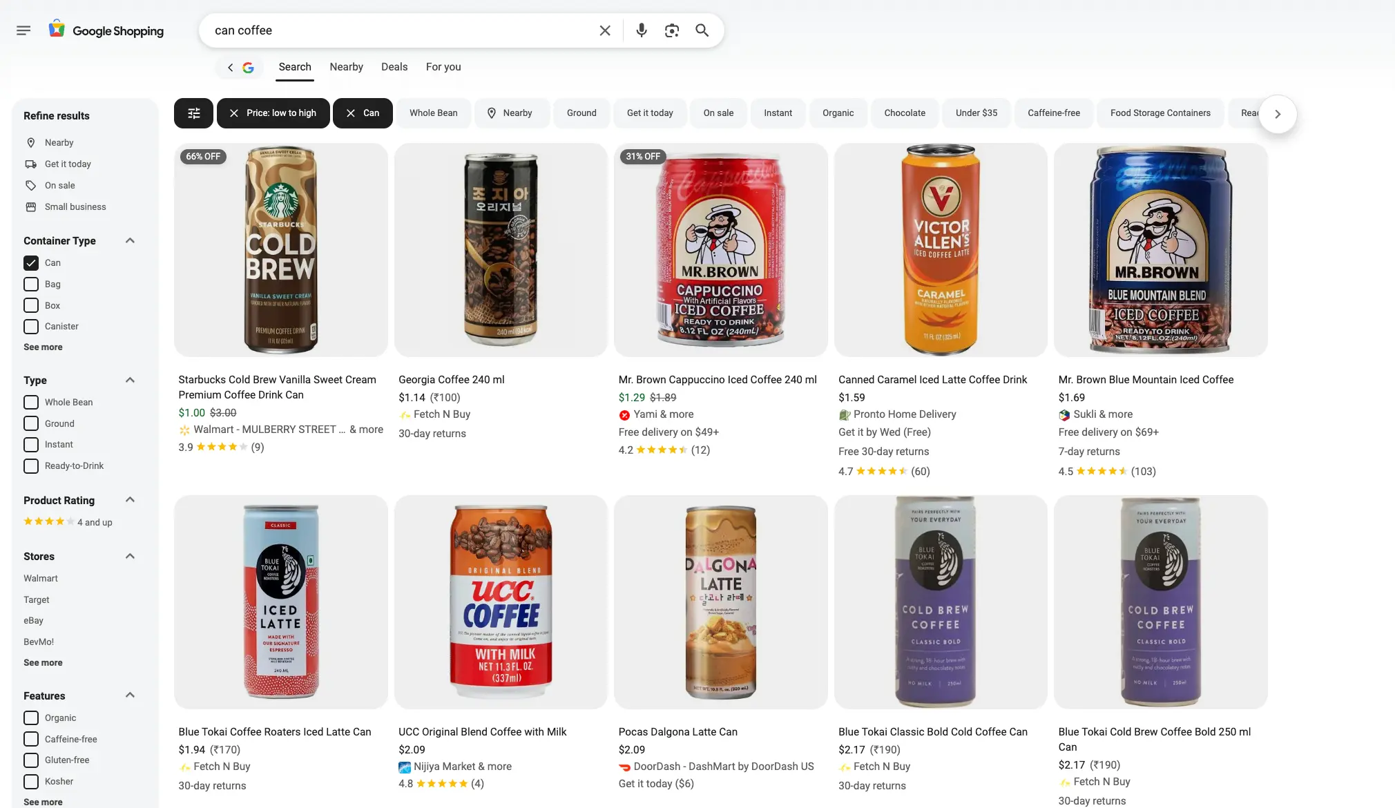 Filtering and sorting results in single search