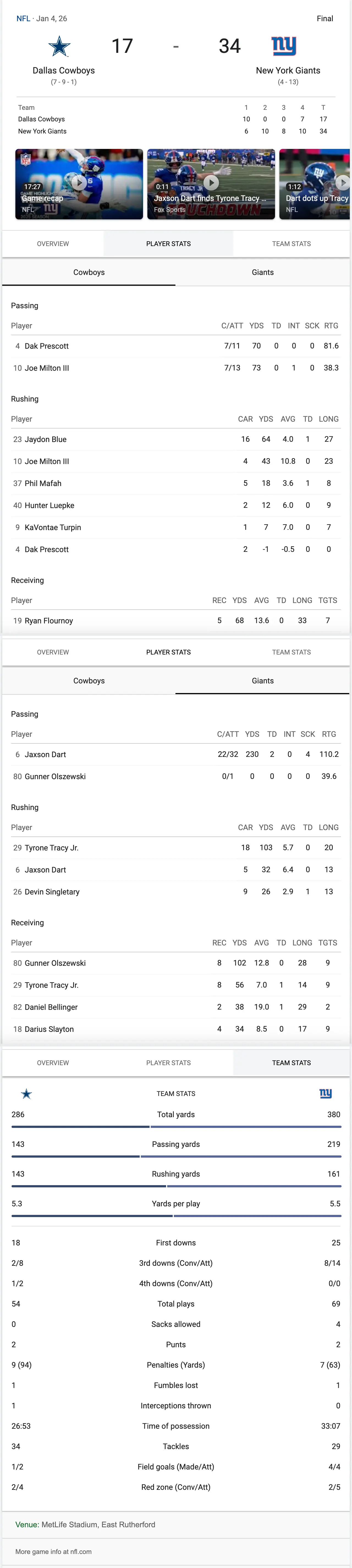 Example of an American football game