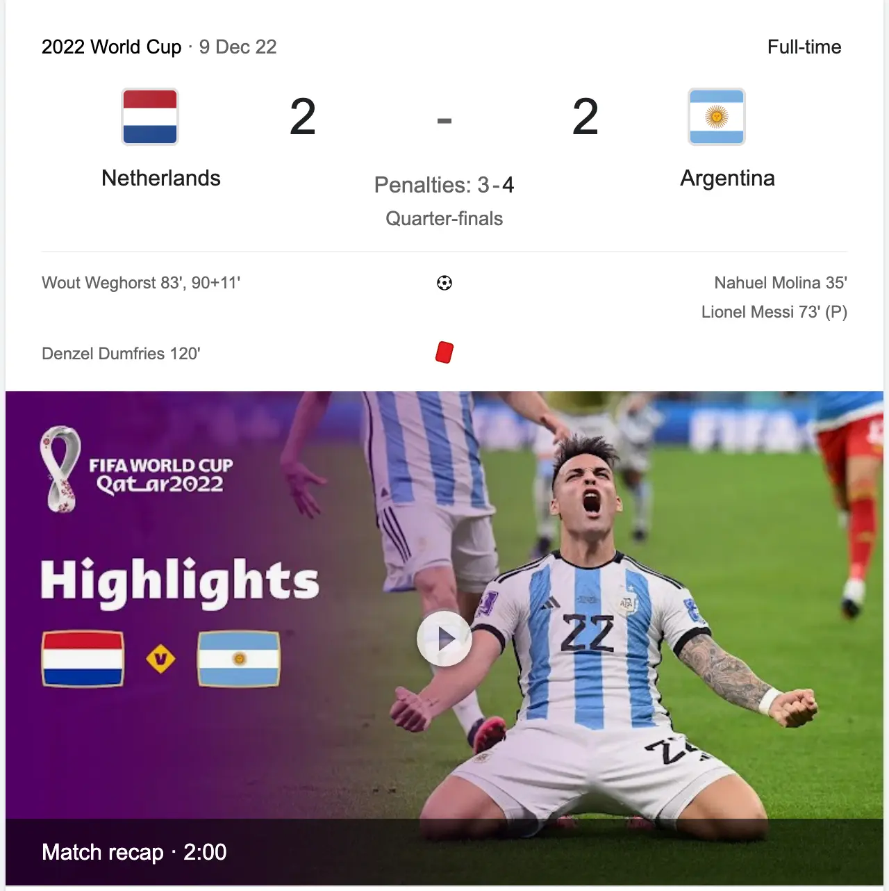 Example of a football game with different displayed league name