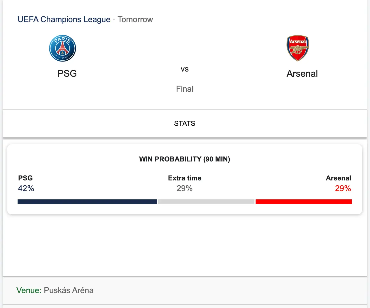 Example of a football game win probability with an additional option