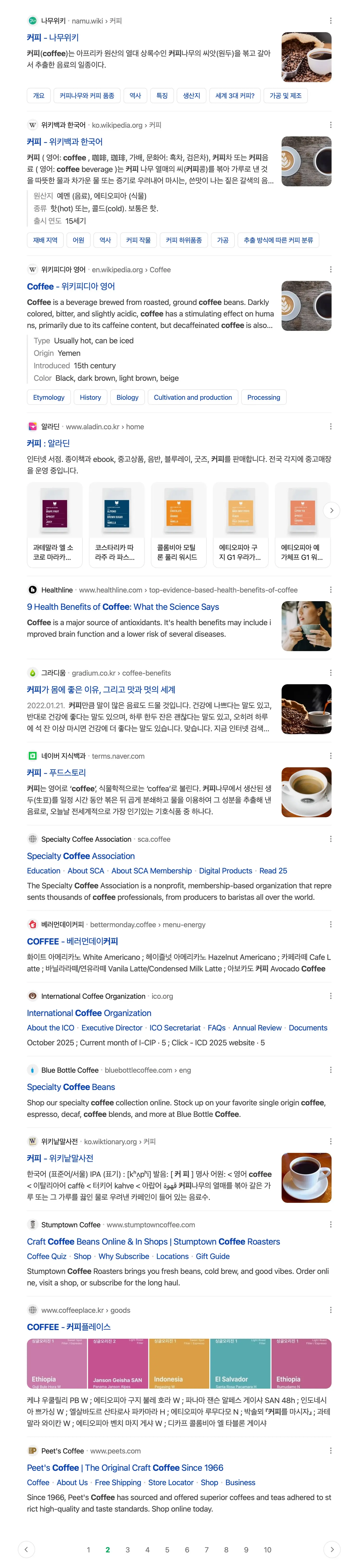 Naver Search Results for query:Coffee