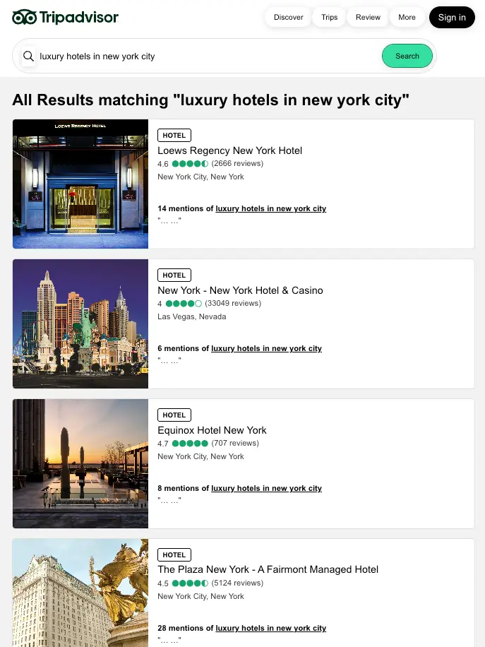 Example for: luxury hotels in new york city