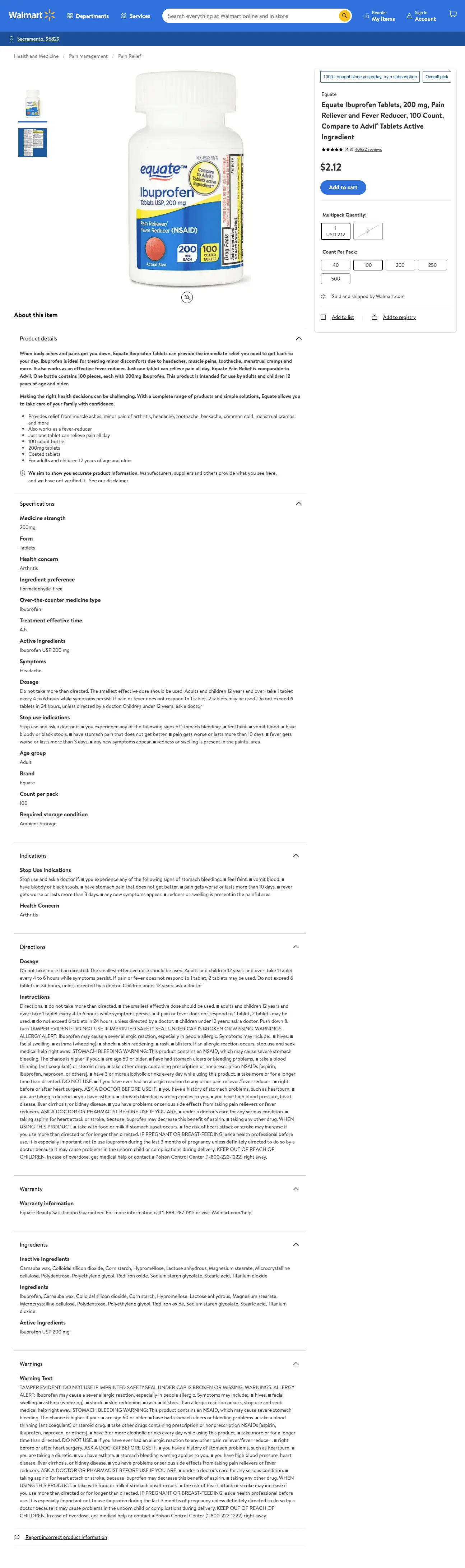 Example results for  product_id: 10325055