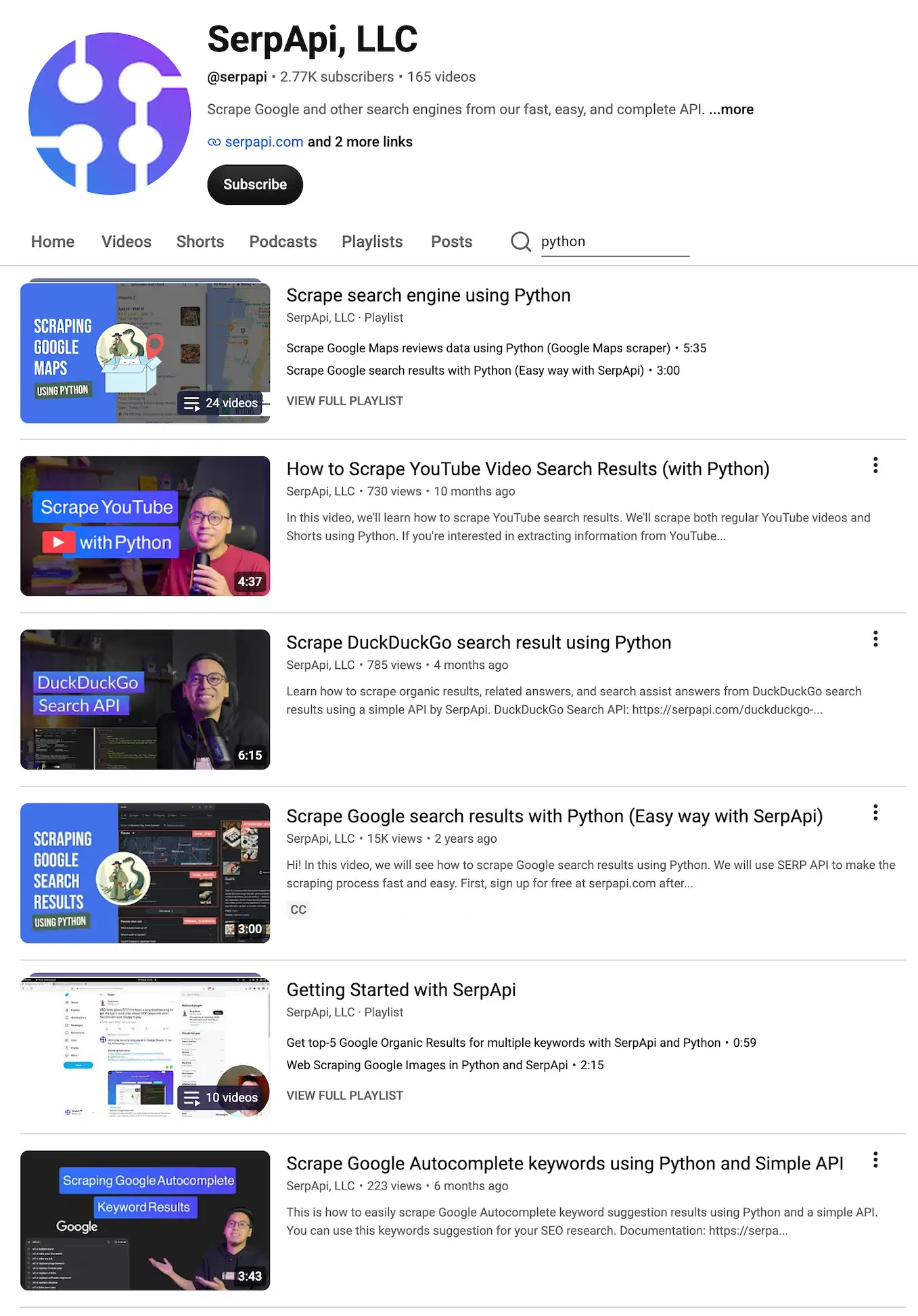 Results for: serpapi + search_query: python